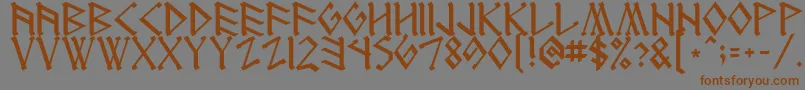 Runenglish1-Schriftart – Braune Schriften auf grauem Hintergrund