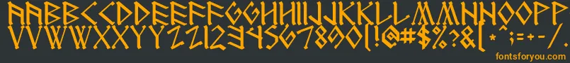 Runenglish1 Font – Orange Fonts on Black Background