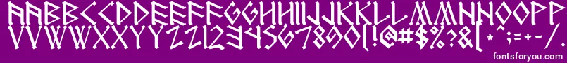 Runenglish1 Font – White Fonts on Purple Background