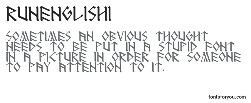 Runenglish1 -fontin tarkastelu