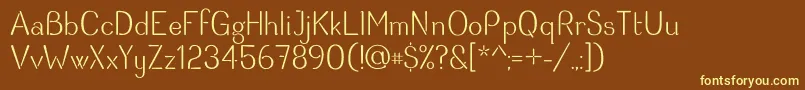 Haven-fontti – keltaiset fontit ruskealla taustalla