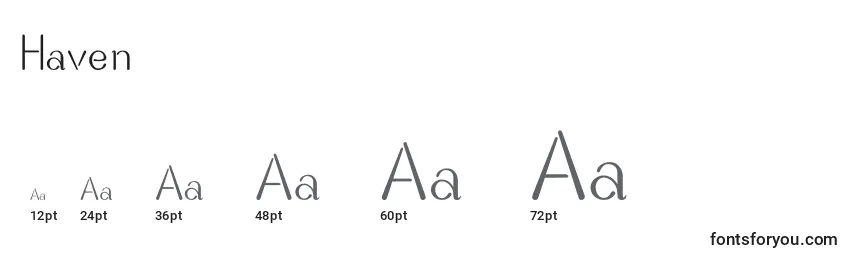 Haven Font Sizes