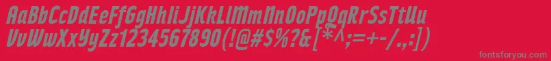 RakeslyBdIt Font – Gray Fonts on Red Background