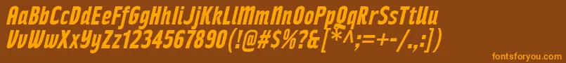 RakeslyBdIt-Schriftart – Orangefarbene Schriften auf braunem Hintergrund