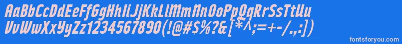 RakeslyBdIt Font – Pink Fonts on Blue Background
