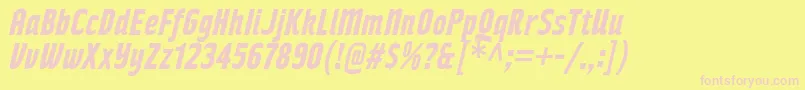 RakeslyBdIt Font – Pink Fonts on Yellow Background