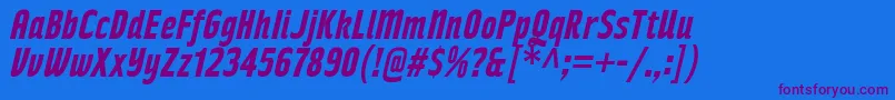 RakeslyBdIt Font – Purple Fonts on Blue Background