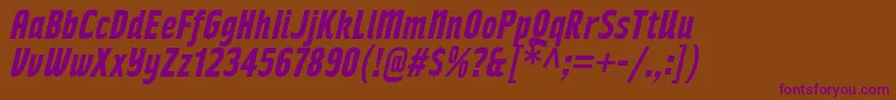 RakeslyBdIt-Schriftart – Violette Schriften auf braunem Hintergrund