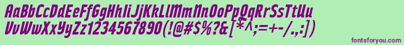 RakeslyBdIt Font – Purple Fonts on Green Background
