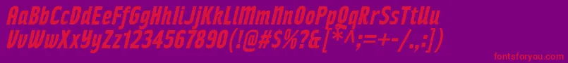 フォントRakeslyBdIt – 紫の背景に赤い文字
