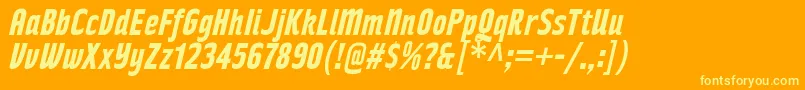 RakeslyBdIt-fontti – keltaiset fontit oranssilla taustalla