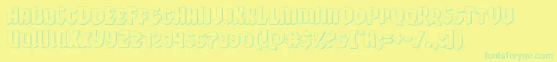Police Xmasxpress3D – polices vertes sur fond jaune