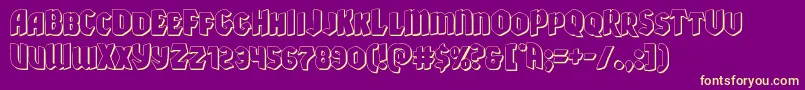 Xmasxpress3D-Schriftart – Gelbe Schriften auf violettem Hintergrund