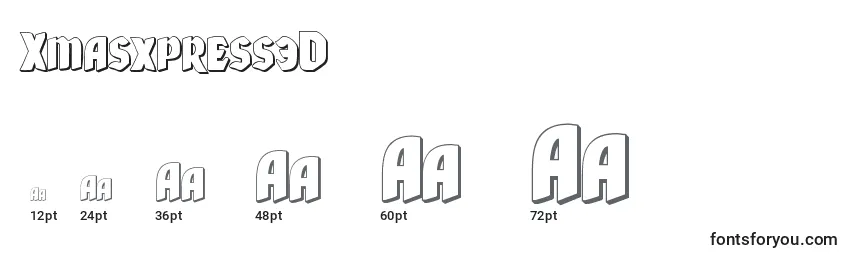 Xmasxpress3D Font Sizes