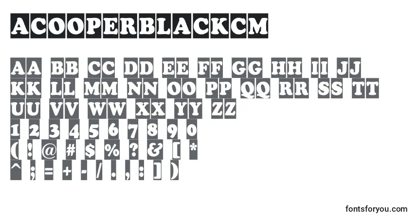 Czcionka ACooperblackcm – alfabet, cyfry, specjalne znaki