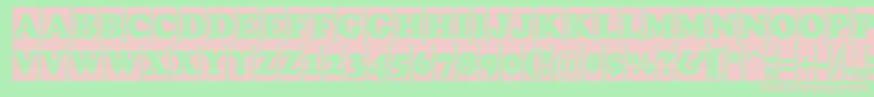 ACooperblackcm-fontti – vaaleanpunaiset fontit vihreällä taustalla