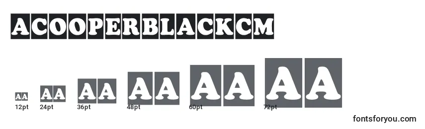 Размеры шрифта ACooperblackcm