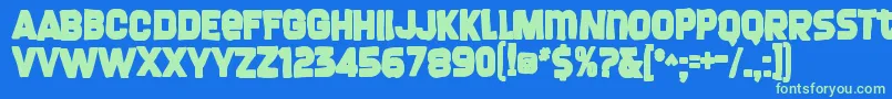 Screengemink Font – Green Fonts on Blue Background