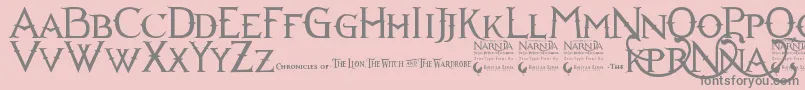 Narnia Font – Gray Fonts on Pink Background