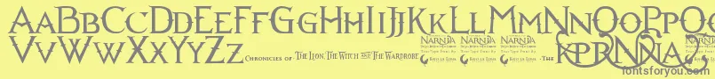 Narnia-Schriftart – Graue Schriften auf gelbem Hintergrund