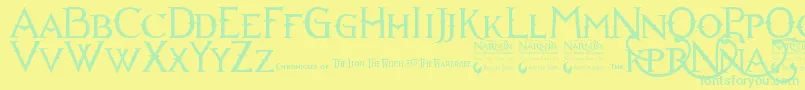 Narnia Font – Green Fonts on Yellow Background