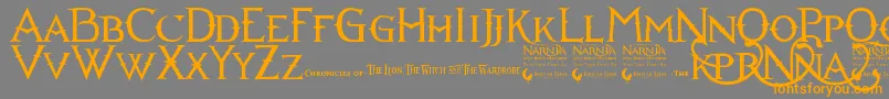 Narnia Font – Orange Fonts on Gray Background