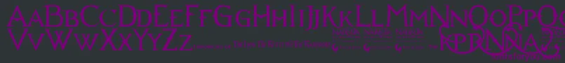 Narnia-fontti – violetit fontit mustalla taustalla