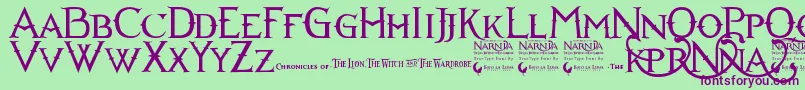 Narnia Font – Purple Fonts on Green Background