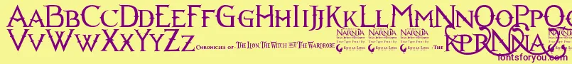 Narnia Font – Purple Fonts on Yellow Background