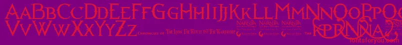 Narnia Font – Red Fonts on Purple Background