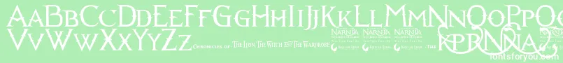Narnia Font – White Fonts on Green Background