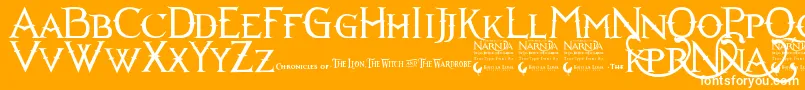 Narnia Font – White Fonts on Orange Background