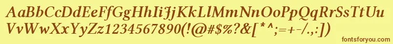 LinlibertineRzi Font – Brown Fonts on Yellow Background