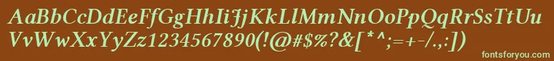 LinlibertineRzi Font – Green Fonts on Brown Background