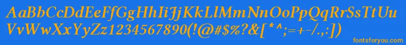 LinlibertineRzi Font – Orange Fonts on Blue Background