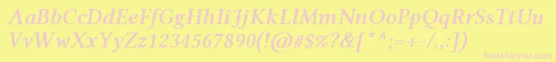 LinlibertineRzi Font – Pink Fonts on Yellow Background