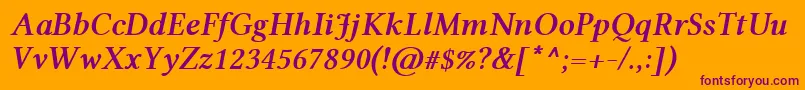 LinlibertineRzi Font – Purple Fonts on Orange Background