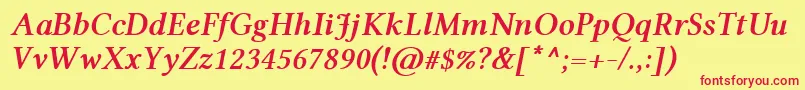 LinlibertineRzi Font – Red Fonts on Yellow Background