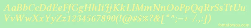 LinlibertineRzi Font – Yellow Fonts on Green Background