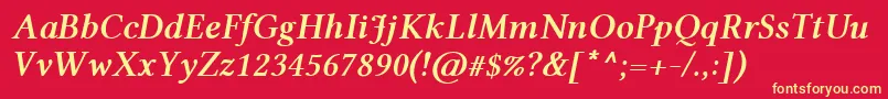 LinlibertineRzi Font – Yellow Fonts on Red Background