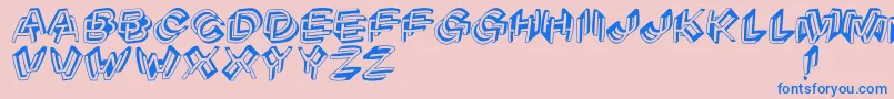 フォントArchitypograpsychodeliqu – ピンクの背景に青い文字