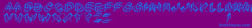 フォントArchitypograpsychodeliqu – 紫色の背景に青い文字