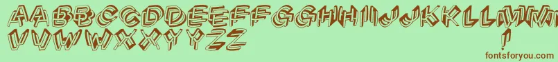 Czcionka Architypograpsychodeliqu – brązowe czcionki na zielonym tle
