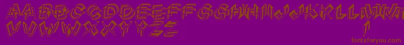 Architypograpsychodeliqu-Schriftart – Braune Schriften auf violettem Hintergrund