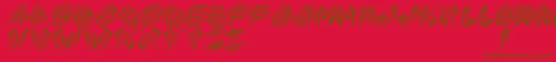Czcionka Architypograpsychodeliqu – brązowe czcionki na czerwonym tle