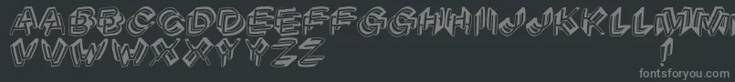 フォントArchitypograpsychodeliqu – 黒い背景に灰色の文字