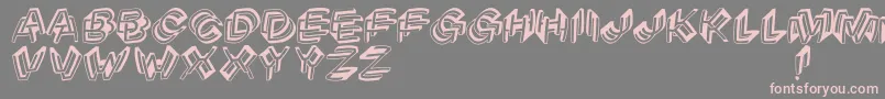 フォントArchitypograpsychodeliqu – 灰色の背景にピンクのフォント