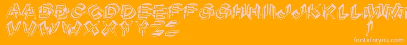 Fonte Architypograpsychodeliqu – fontes rosa em um fundo laranja