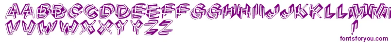 Architypograpsychodeliqu-fontti – violetit fontit valkoisella taustalla