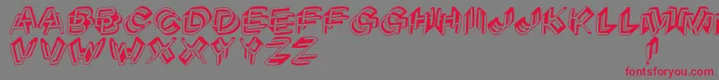 フォントArchitypograpsychodeliqu – 赤い文字の灰色の背景